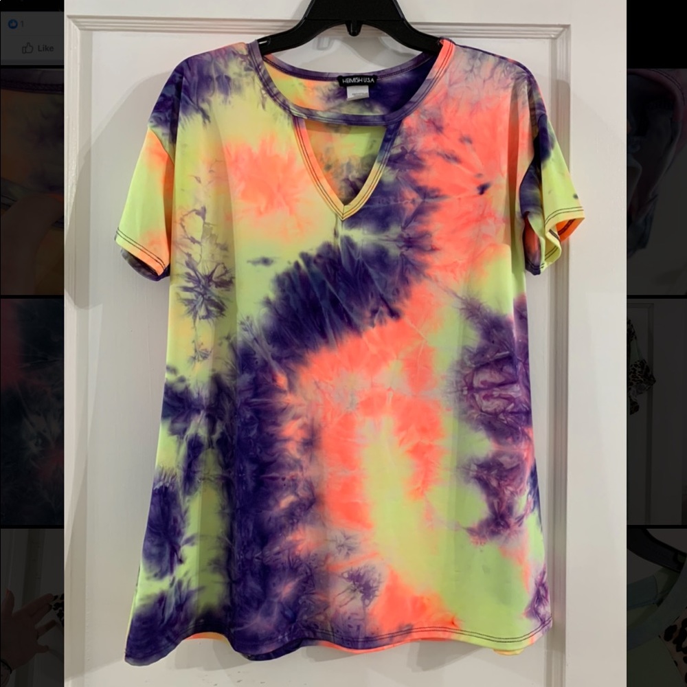 Heimish keyhole tie dye tunic, Small, New